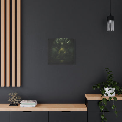 Mystical Forest Canvas Wall Art, Fantasy Decor, Enchanted Home, Gift for Nature Lovers, Dark Aesthetic Room Decor, Gothic Artwork
