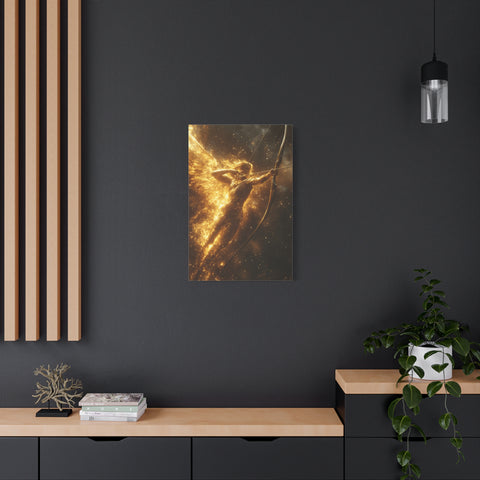 Golden Archer Canvas Print, Celestial Wall Art, Inspirational Home Decor, Rustic Gift, Fantasy Artwork