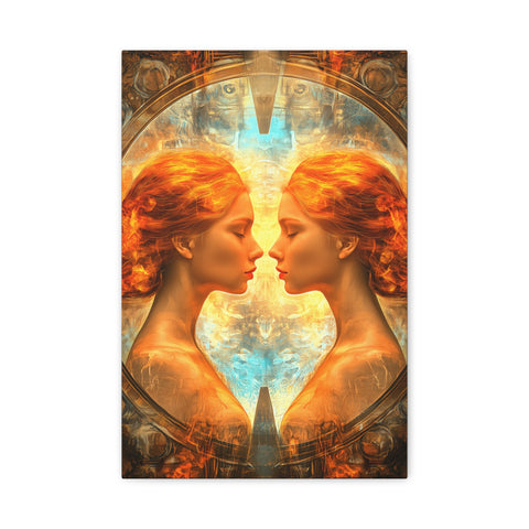 Artistic Gemini Canvas Print, Home Decor, Gallery Artwork, Unique Gift, Contemporary Art