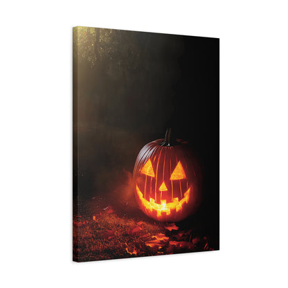 Halloween Pumpkin Canvas Art Print, Spooky Wall Decor, Fall Home Decoration, Halloween Party Decoration, Pumpkin Artwork