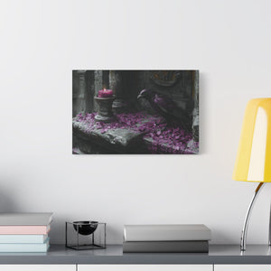 Gothic raven canvas wall art with dark aesthetic and moody design for alternative home decor