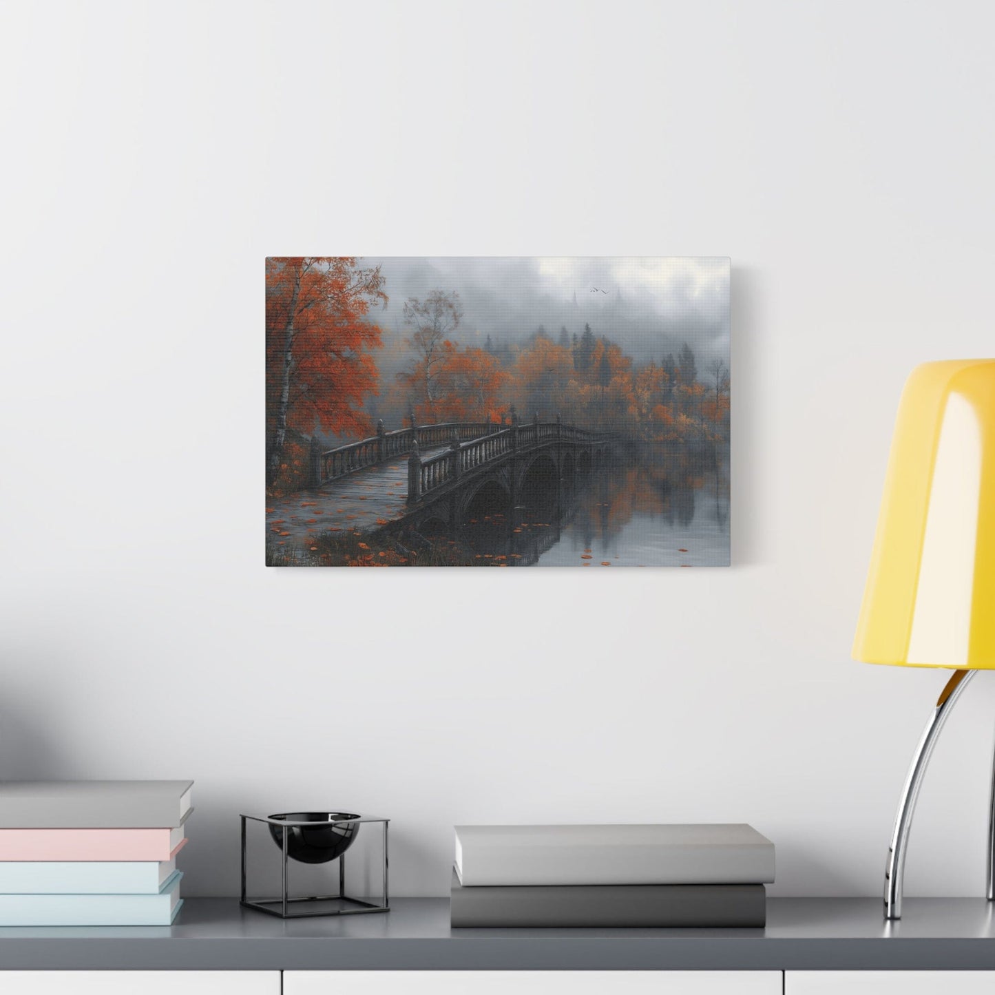 Autumn Landscape Canvas Print, Cozy Home Decor, Fall Artwork for Living Room, Gift for Nature Lovers, Fall Themed Wall Art