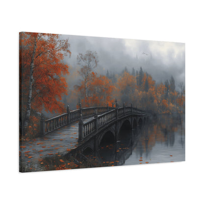 Autumn Landscape Canvas Print, Cozy Home Decor, Fall Artwork for Living Room, Gift for Nature Lovers, Fall Themed Wall Art