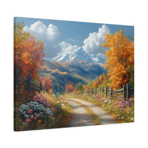 Nature-Inspired Stretched Canvas Art, Scenic Autumn Landscape Wall Decor, Home Decoration, Gift for Nature Lovers, Nostalgic Art