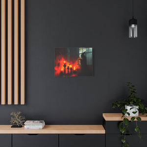 Spooky Halloween Canvas Print, Witch Decor, Haunted House Art, Creepy Wall Art, Fall Home Decor