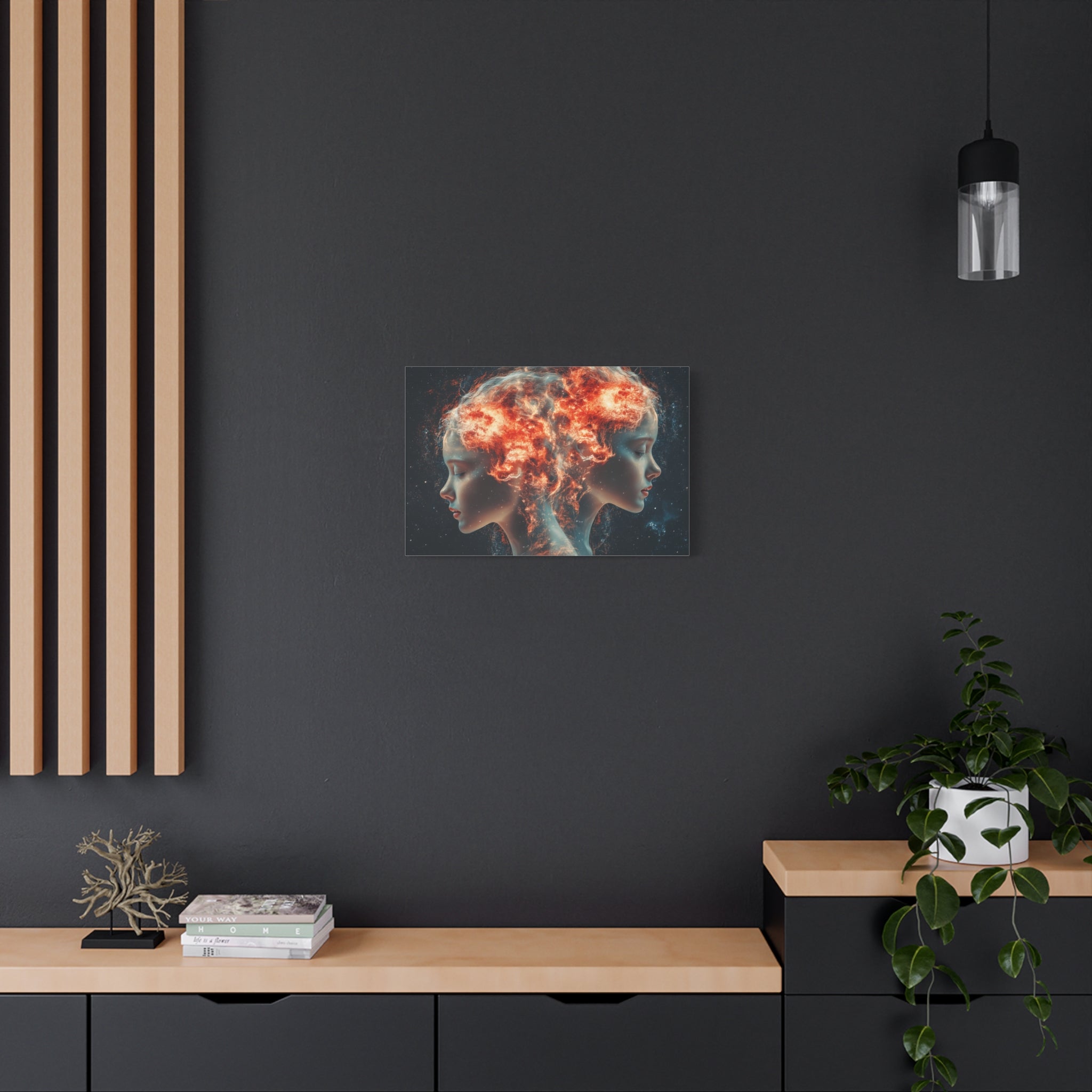 Celestial Portrait Canvas Art, Cosmic Wall Decor, Mystical Home Aesthetic, Gift for Art Lovers, Unique Space-Inspired Artwork
