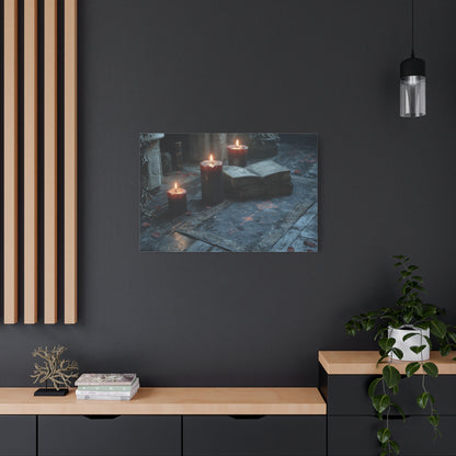 Mystical Candlelit Canvas Art, Gothic Home Decor, Witchy Wall Art, Dark Aesthetic Print, Spiritual Living Room Artwork