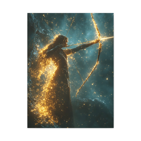 Celestial Archer Canvas Art Print, Dreamy Home Decor for Art Lovers, Gift for Her, Modern Wall Art, Bohemian Room Decor