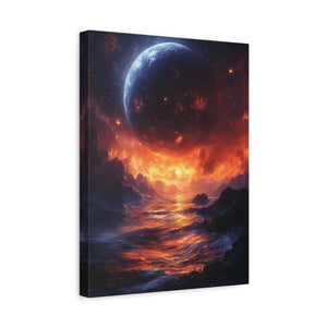 Stretched Canvas Art Print, Cosmic Landscape, Wall Decor, Galaxy Artwork, Home Gallery, Celestial Gift, Space Vibe