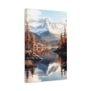 Serene Landscape Canvas Art, Nature Decor, Wall Art Print, Mountain Scene, Autumn Home Decoration
