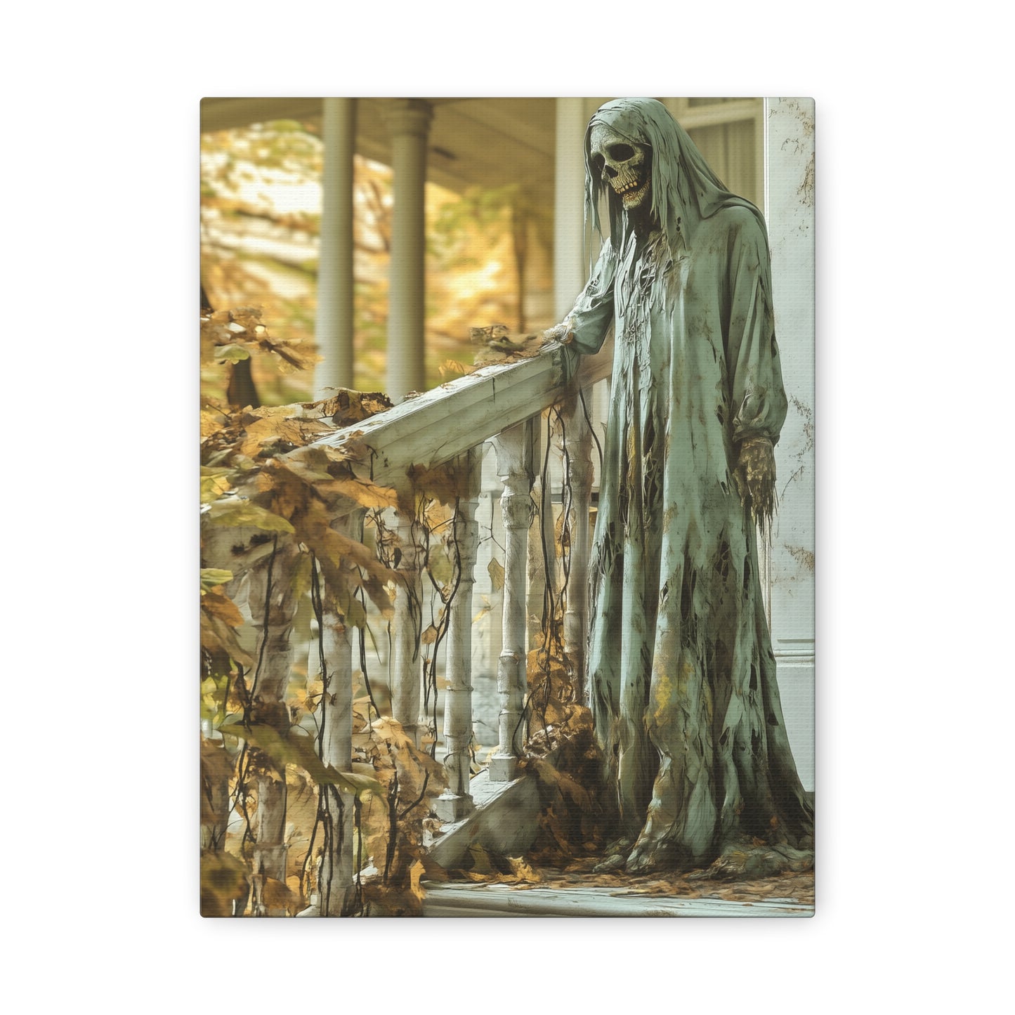 Spooky Gothic Canvas Art, Halloween Decor, Haunted House Wall Art, Creepy Home Decor, Dark Aesthetic