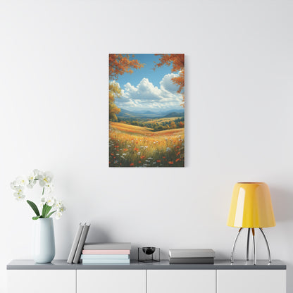 Autumn Landscape Canvas, Wall Art for Home Decor, Nature Lover's Gift, Seasonal Decoration, Cozy Living Room Art