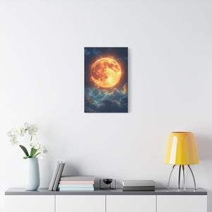Stretched Canvas Art Print: Celestial Moon Wall Decor, Home Decor, Modern Art, Gift for Astronomers, Lunar Enthusiasts, Space Lovers