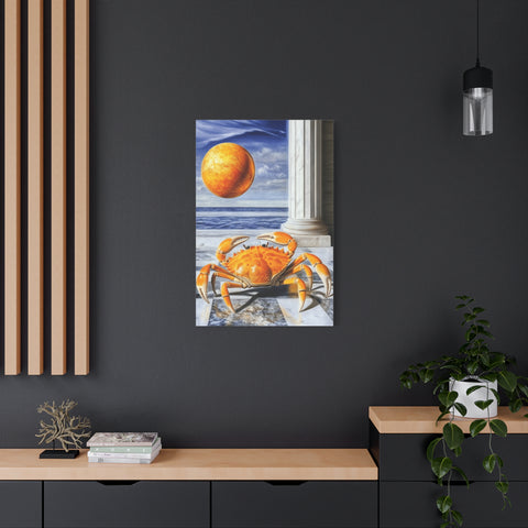 Vibrant Crab Art Canvas Print, Coastal Home Decor, Beach Wall Art, Unique Gift for Ocean Lovers, Nautical Themed Artwork, Summer Decor