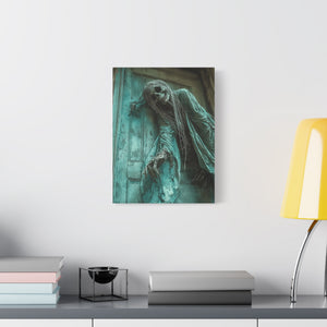 Eerie Ghost Wall Art Canvas, Perfect for Halloween Decor, Creepy Artwork for Home, Macabre Gift Idea, Spooky Room Accent