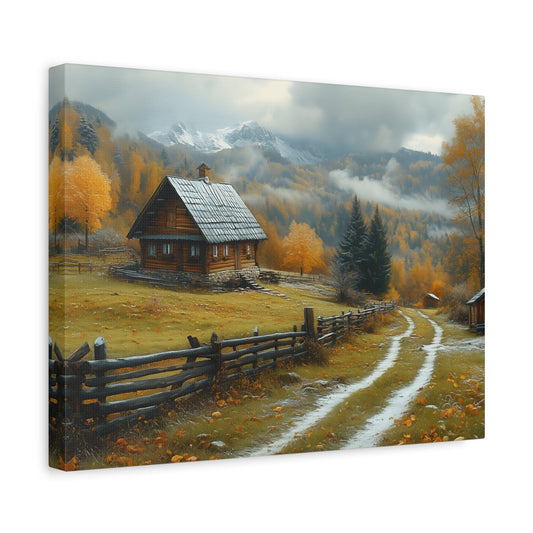 Autumn Landscape Canvas Art, Nature Wall Decor, Cozy Home Aesthetic, Seasonal Artwork, Gift for Nature Lovers