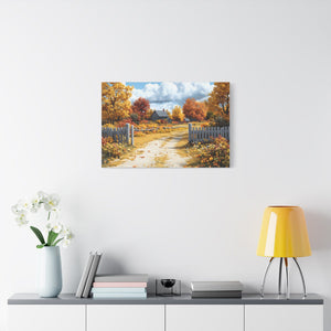 Autumn Landscape Canvas Print, Fall Decor, Farmhouse Wall Art, Nature Artwork, Seasonal Home Decoration