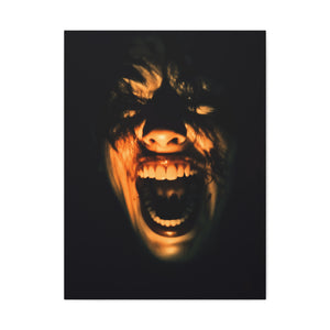 Screaming Face Art Print Canvas, Horror Wall Decor, Macabre Home Accent, Gothic Room Art, Unique Gift Idea