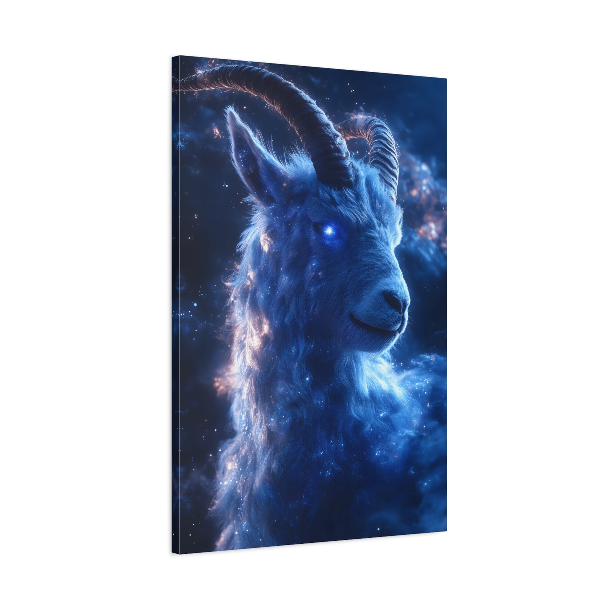 Cosmic Goat Canvas Art, Galactic Animal Decor, Wall Hanging for Home or Office, Unique Gift for Animal Lovers, Space Theme Art