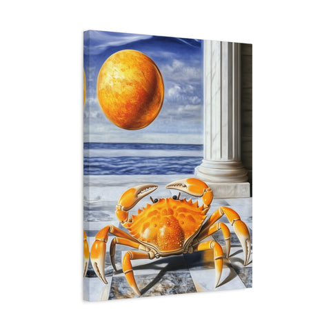 Vibrant Crab Art Canvas Print, Coastal Home Decor, Beach Wall Art, Unique Gift for Ocean Lovers, Nautical Themed Artwork, Summer Decor