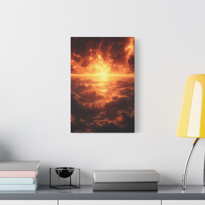 Sunset Ocean Canvas Art, Warm Decorative Wall Art, Home Decor, Gift for Art Lovers, Modern Wall Decor, Living Room Art