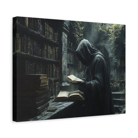 Mysterious Library Canvas Print, Dark Academia Wall Art, Book Lover Gift, Gothic Home Decor, Reading Nook Decoration, Unique Wall Art