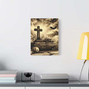 Gothic Halloween Wall Art, Perfect for Home Decor, Spooky Aesthetic, Graveyard Scene, Autumn Decor, Haunted House