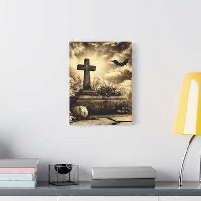Gothic Halloween Wall Art, Perfect for Home Decor, Spooky Aesthetic, Graveyard Scene, Autumn Decor, Haunted House