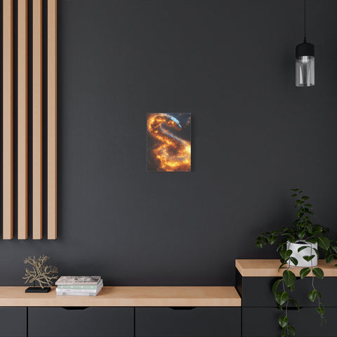 Canvas Wall Art: Fiery Serpent Design, Home Decor, Unique Gift, Fantasy Art, Living Room Wall Decor, Dragon Artwork