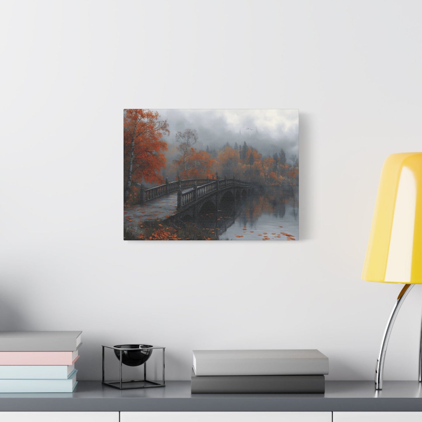 Autumn Landscape Canvas Print, Cozy Home Decor, Fall Artwork for Living Room, Gift for Nature Lovers, Fall Themed Wall Art