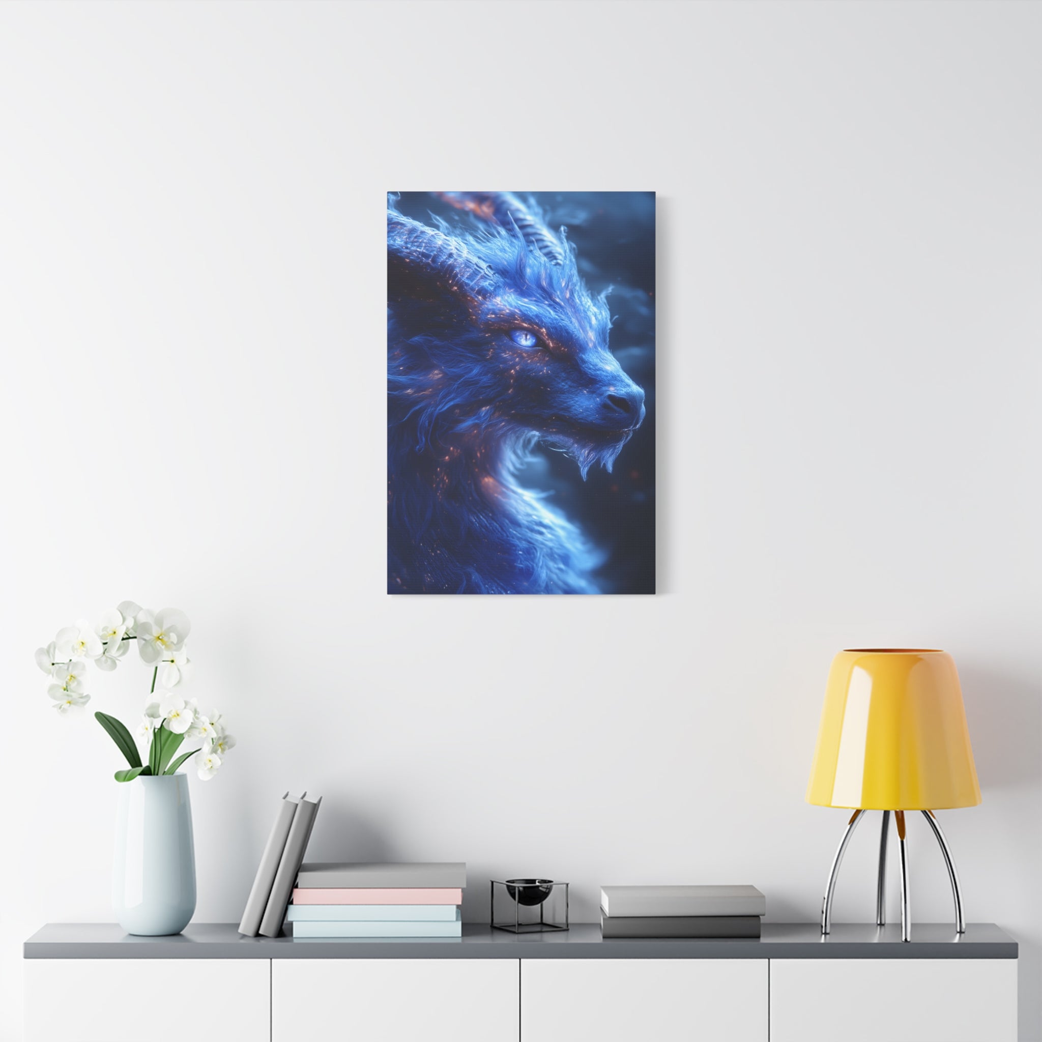 Mystical Creature Canvas Print, Dragon Wall Art, Fantasy Home Decor, Unique Gifting, Gothic Art Piece, Bedroom Aesthetic