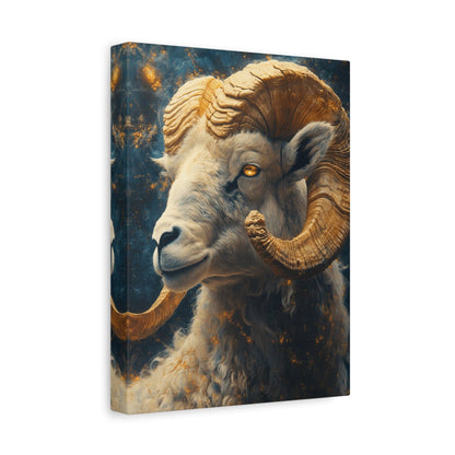 Ram Portrait Matte Canvas Wall Art, Animal Decor for Home, Rustic Wall Decor, Gift for Animal Lovers, Unique Birthday Gift