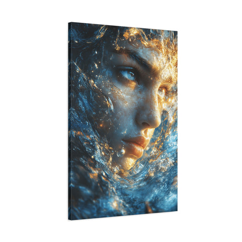 Artistic Canvas Print - Abstract Water Woman | Ocean-Themed Decor, Gallery Wall Art, Unique Home Decoration, Aquatic Aesthetic, Gift
