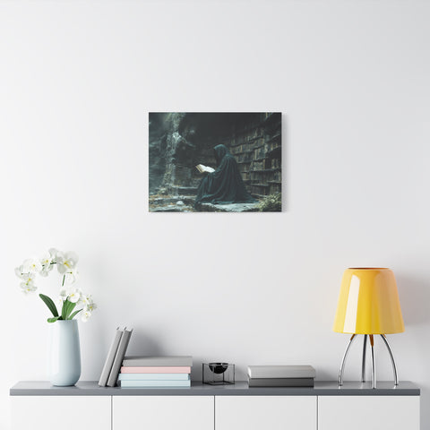 Mystical Reading Wall Art, Canvas Print for Book Lovers, Cozy Home Decor, Fantasy Artwork, Perfect Gift for Readers