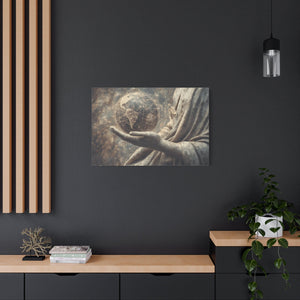 Earth in Hand - Matte Canvas Wall Art for Home Décor, Inspirational Artwork for Living Room