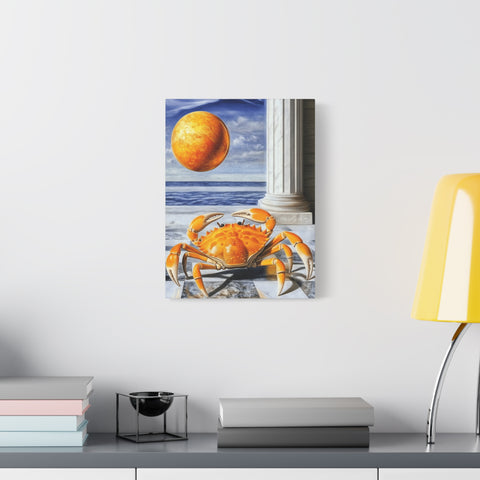 Vibrant Crab Art Canvas Print, Coastal Home Decor, Beach Wall Art, Unique Gift for Ocean Lovers, Nautical Themed Artwork, Summer Decor