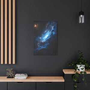 Cosmic Canvas Wall Art, Galaxy Decor, Space Home Decoration, Blue Nebula Print, Stretched Artwork for Bedroom