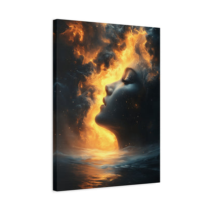 Canvas Wall Art, Modern Portrait, Abstract Design, Home Decor, Unique Gift, Inspirational Art, Boho Decor, Dreamy Atmosphere