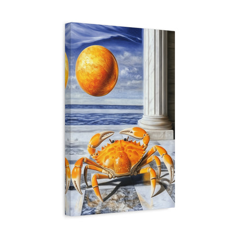 Vibrant Crab Art Canvas Print, Coastal Home Decor, Beach Wall Art, Unique Gift for Ocean Lovers, Nautical Themed Artwork, Summer Decor