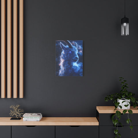 Cosmic Goat Canvas Art, Galactic Animal Decor, Wall Hanging for Home or Office, Unique Gift for Animal Lovers, Space Theme Art
