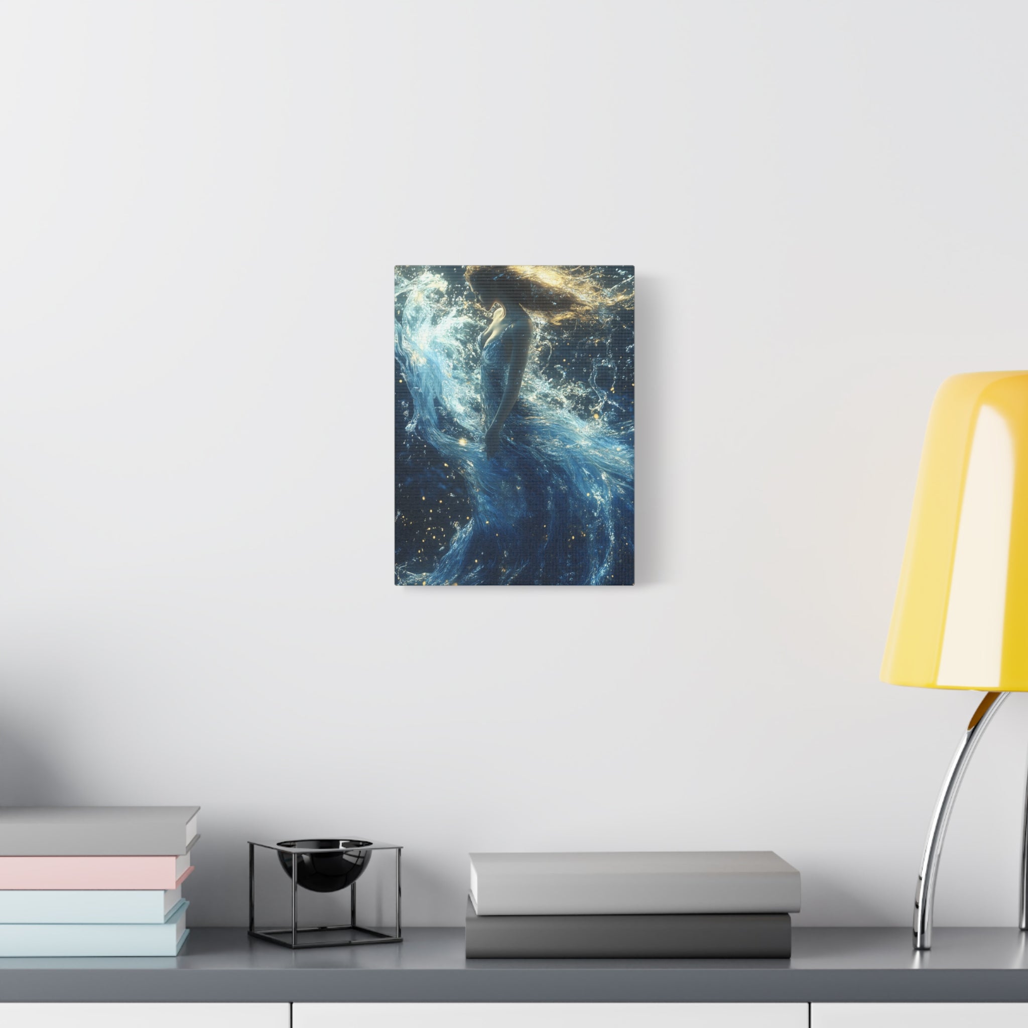 Canvas Wall Art - Mystical Water Goddess, Ethereal Decor for Home, Unique Gift for Art Lovers, Nautical Theme, Ocean Inspired