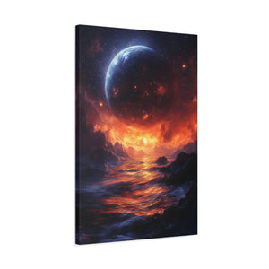 Stretched Canvas Art Print, Cosmic Landscape, Wall Decor, Galaxy Artwork, Home Gallery, Celestial Gift, Space Vibe