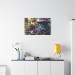 Enchanted Mushroom Canvas Print, Nature Wall Art, Fairy Tale Décor, Magical Home Accent