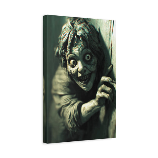Creepy Horror Art Canvas Print, Scary Wall Decor, Unique Artwork for Halloween, Gifting for Horror Fans, Spooky Home Accents
