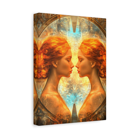 Artistic Gemini Canvas Print, Home Decor, Gallery Artwork, Unique Gift, Contemporary Art