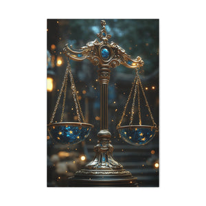 Celestial Scales Canvas Art, Starry Balance Wall Decor, Astrology Gift, Cosmo Home Decor, Spiritual Artwork, Zodiac Decoration