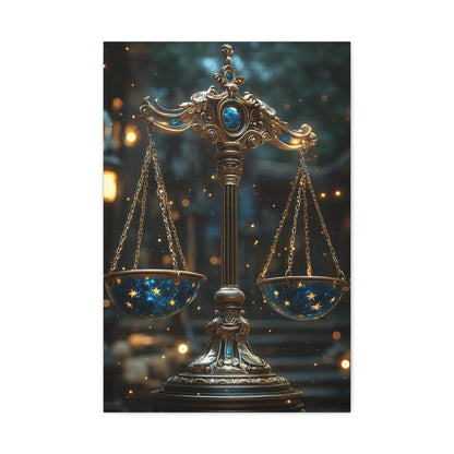 Celestial Scales Canvas Art, Starry Balance Wall Decor, Astrology Gift, Cosmo Home Decor, Spiritual Artwork, Zodiac Decoration