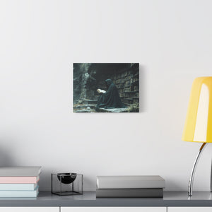 Mystical Reading Wall Art, Canvas Print for Book Lovers, Cozy Home Decor, Fantasy Artwork, Perfect Gift for Readers