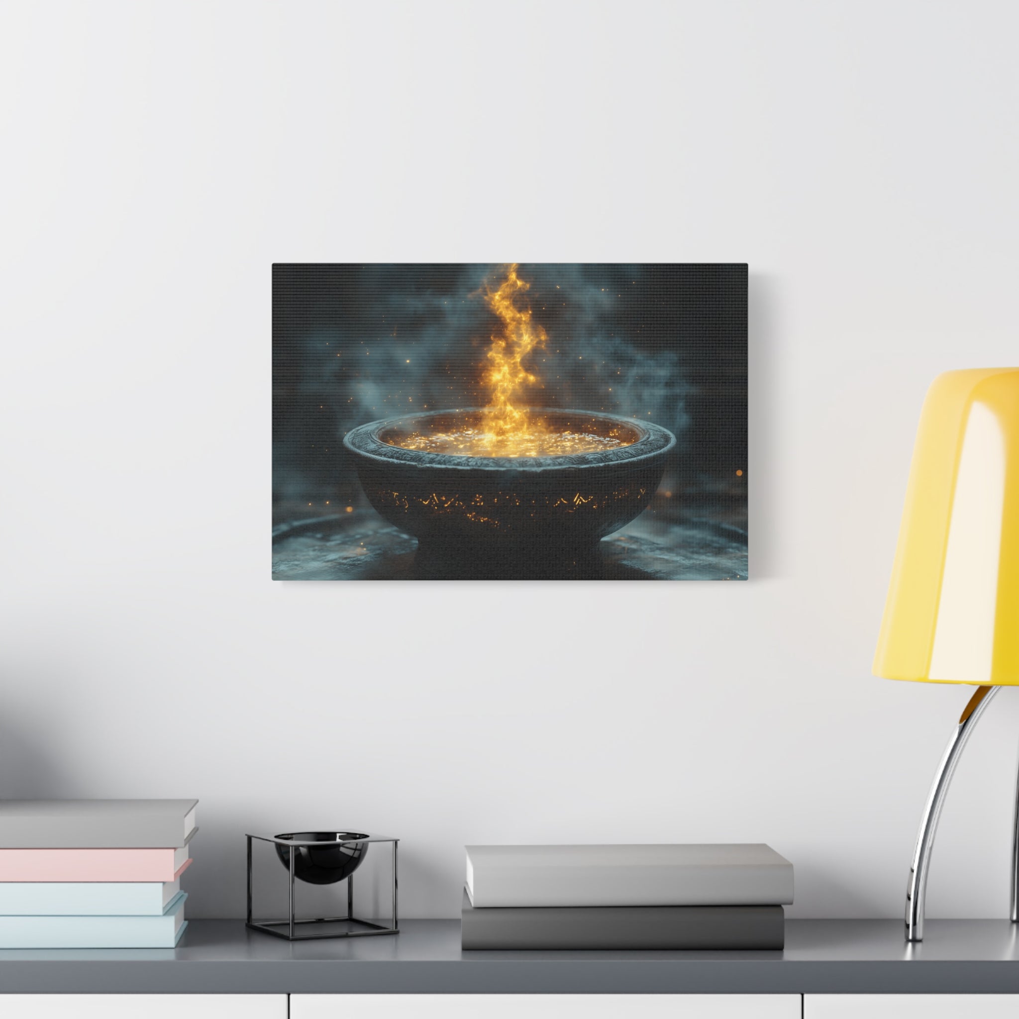 Mystical Fire Canvas Art, Home Decor, Aura Wall Art, Gift for Nature Lovers, Fantasy Room Decoration