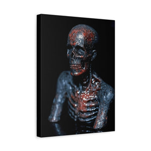 Stretched Canvas Art Print, Gothic Skeleton Wall Decor, Macabre Home Aesthetic, Halloween Wall Art, Dark Artwork for Spooky Vibes
